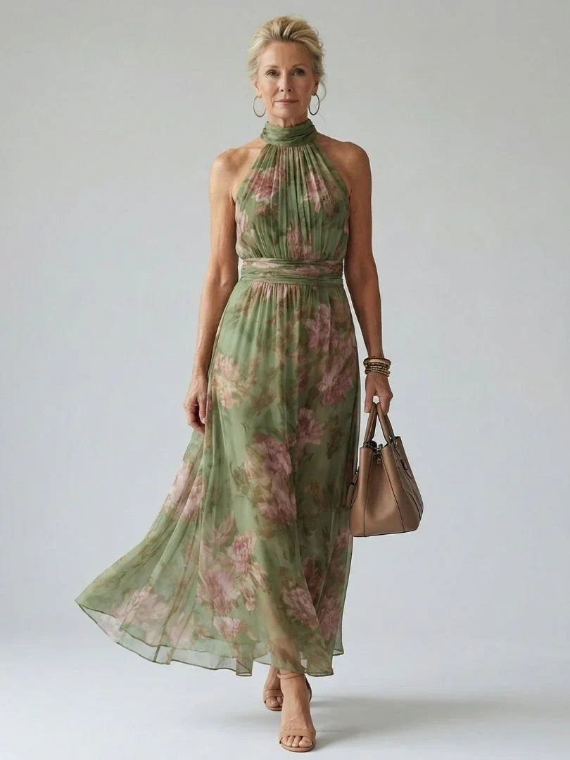 Vivienne - Elegant Halter Maxi Dress