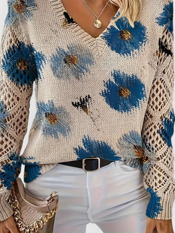 Aurelia – Elegant Floral Sweater