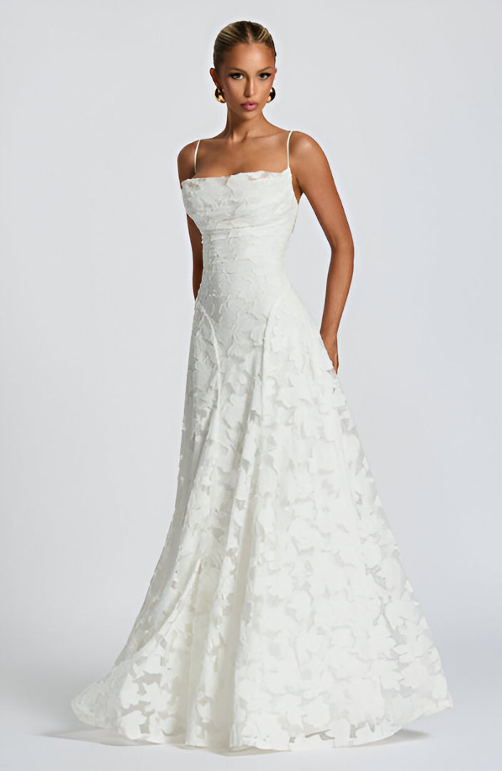 Deena - Long Lace Bustier Dress