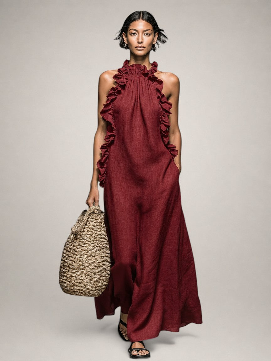 Darlene - Sleeveless Linen Maxi Dress