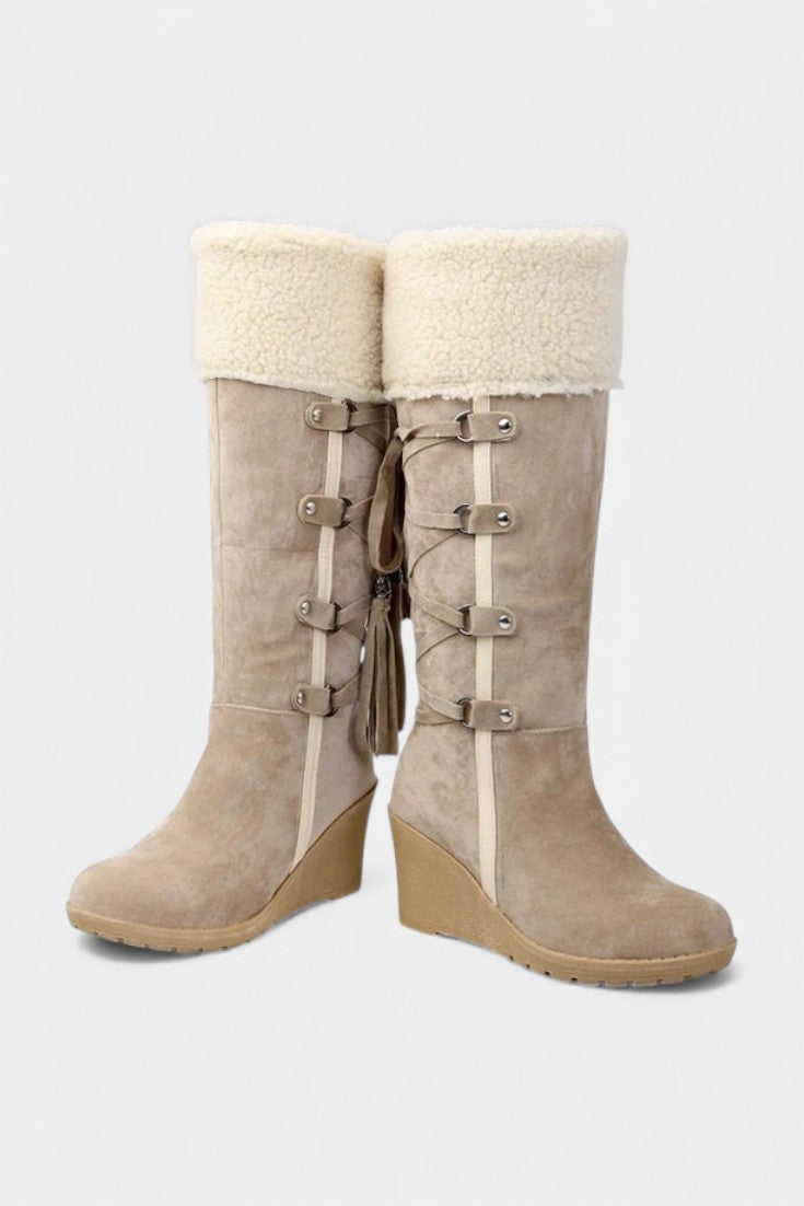Palmyre Wedge-Heeled Winter Boots with Cozy Fur Lining