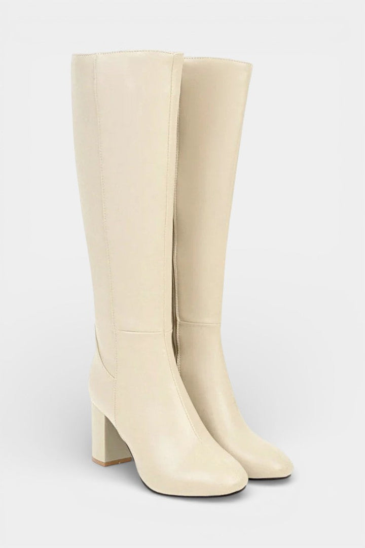 Querida Chic Zip Boots with Comfortable Block Heel