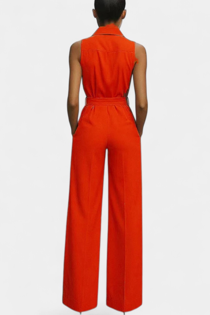 Ariella Structured Lapel Casual Jumpsuit