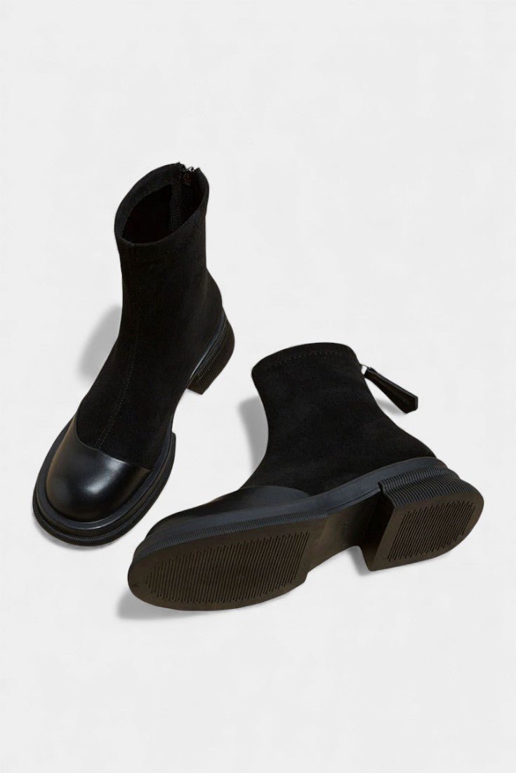 Britta Chunky Sole Ankle Boots with Buckle Accent