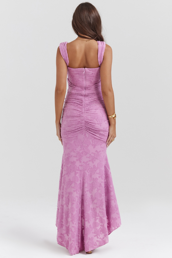 Noemi - Lace and Draped Maxi Dress