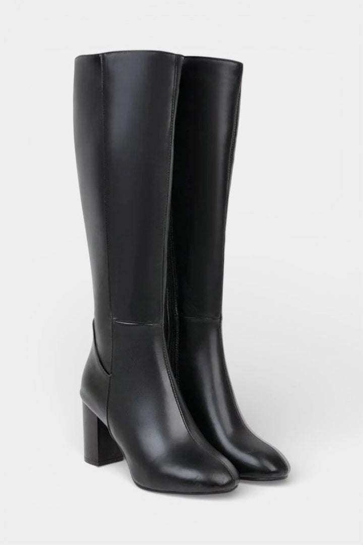Querida Chic Zip Boots with Comfortable Block Heel