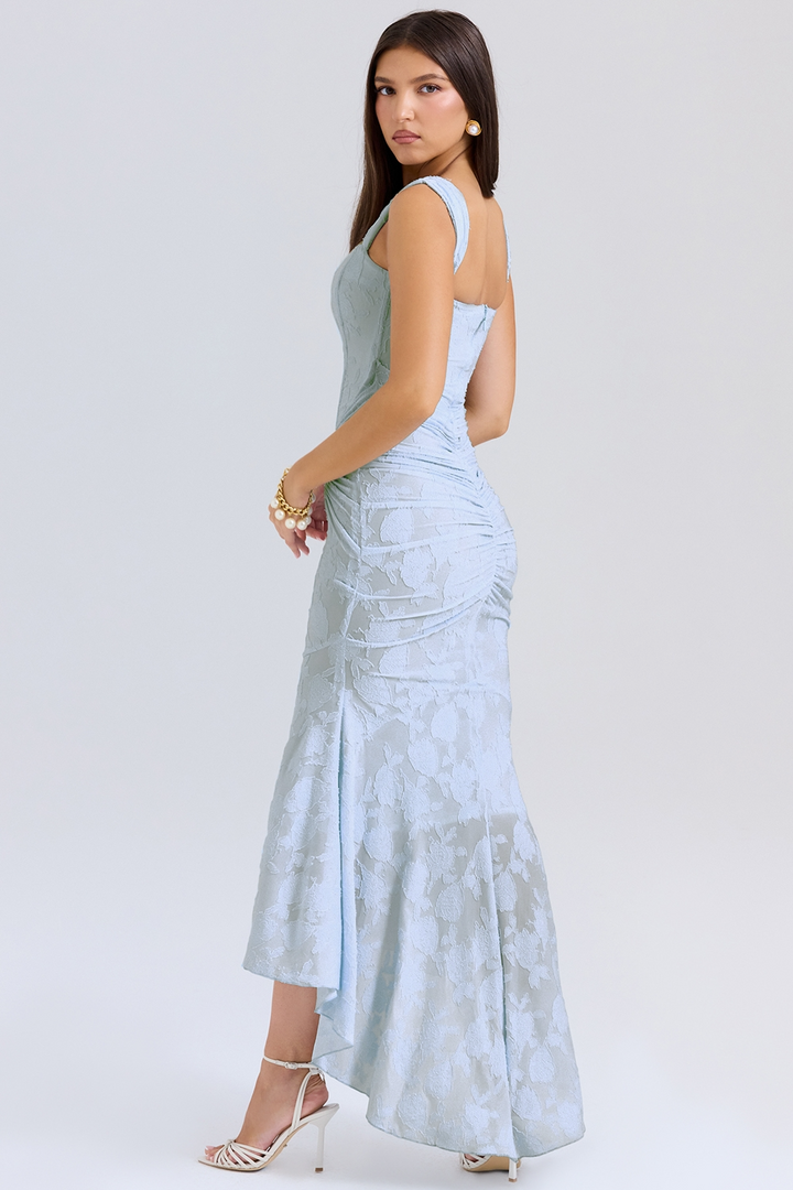 Noemi - Lace and Draped Maxi Dress