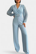 Dénéa Elegant Jumpsuit with Tailored Collar and Ruffled Accents