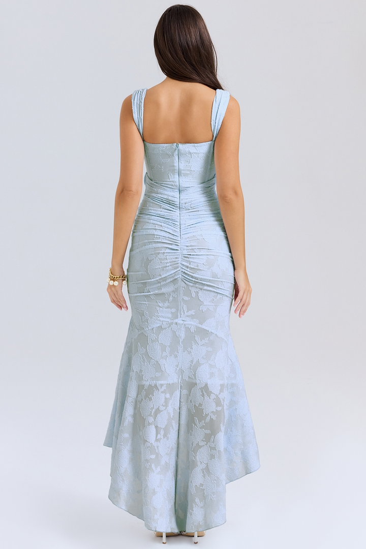 Noemi - Lace and Draped Maxi Dress