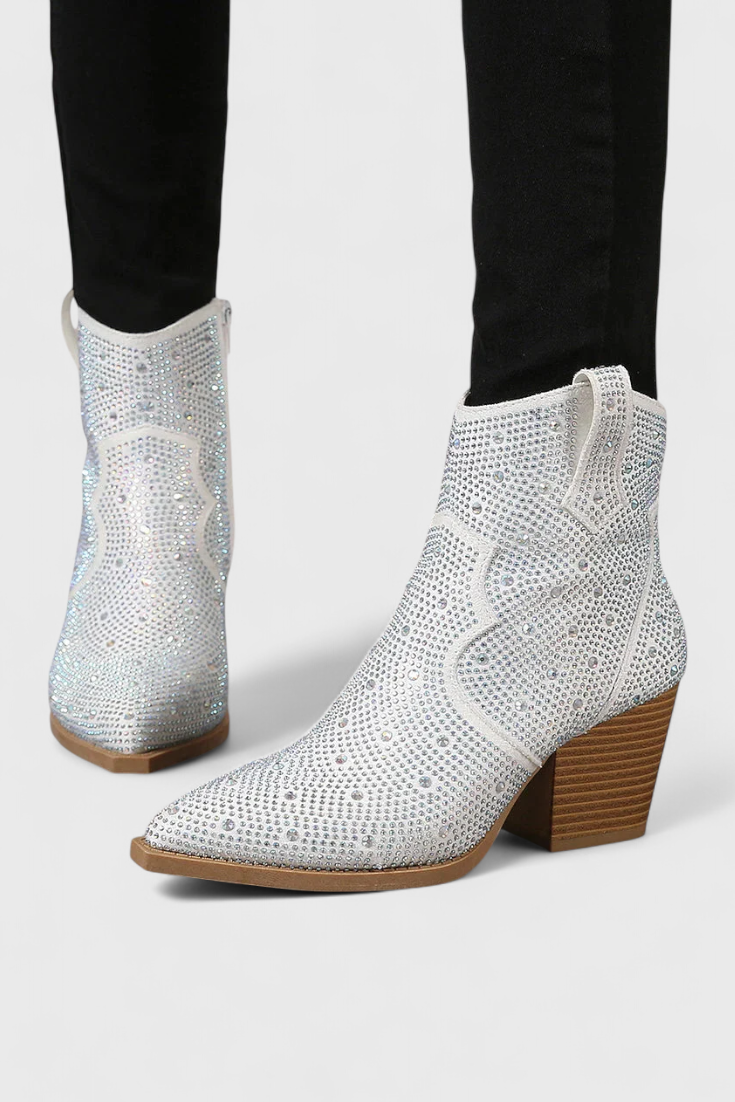 Berenice Zippered Patchwork Boots with Durable Sole
