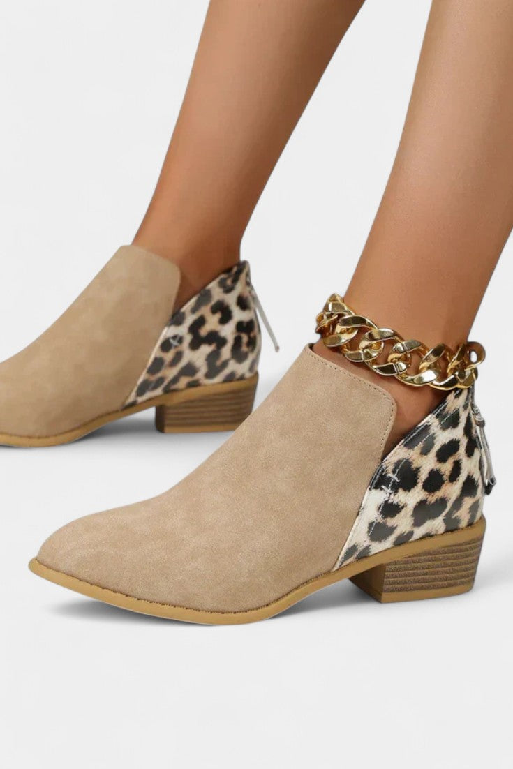 Janicee Stylish Leopard Print Orthopedic Boots