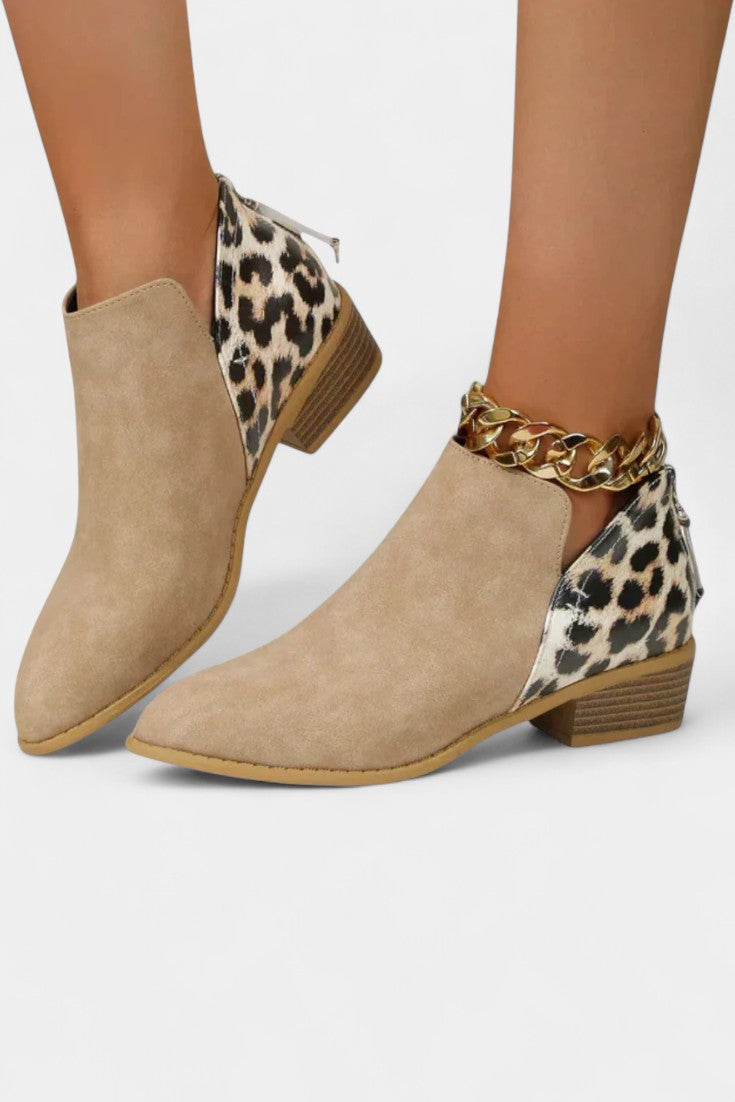 Janicee Stylish Leopard Print Orthopedic Boots