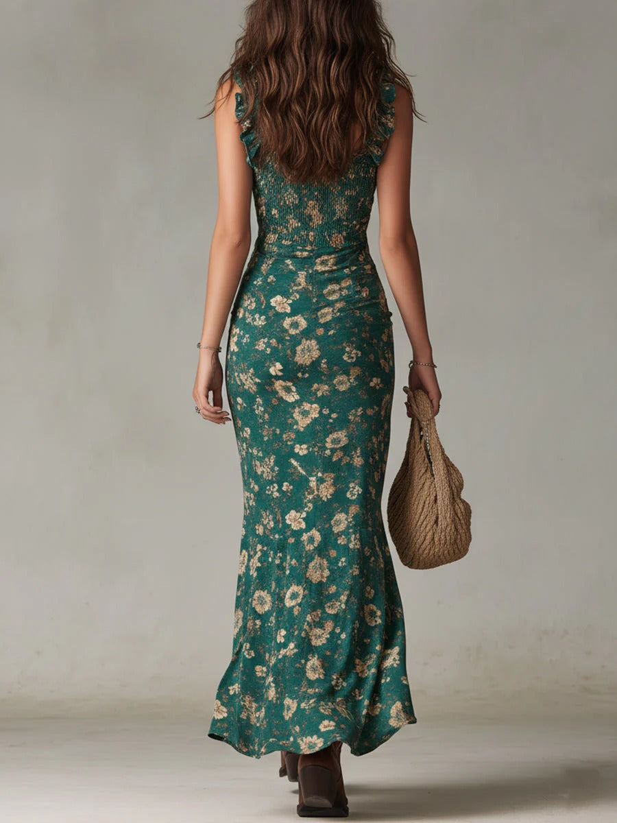 Kayla - Boho Retro Maxi Dress with Slit