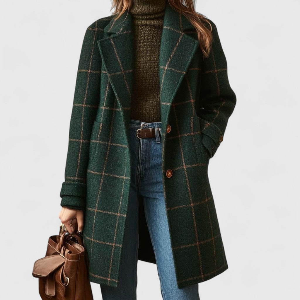 Mailey – Refined Plaid Coat for Everyday Elegance