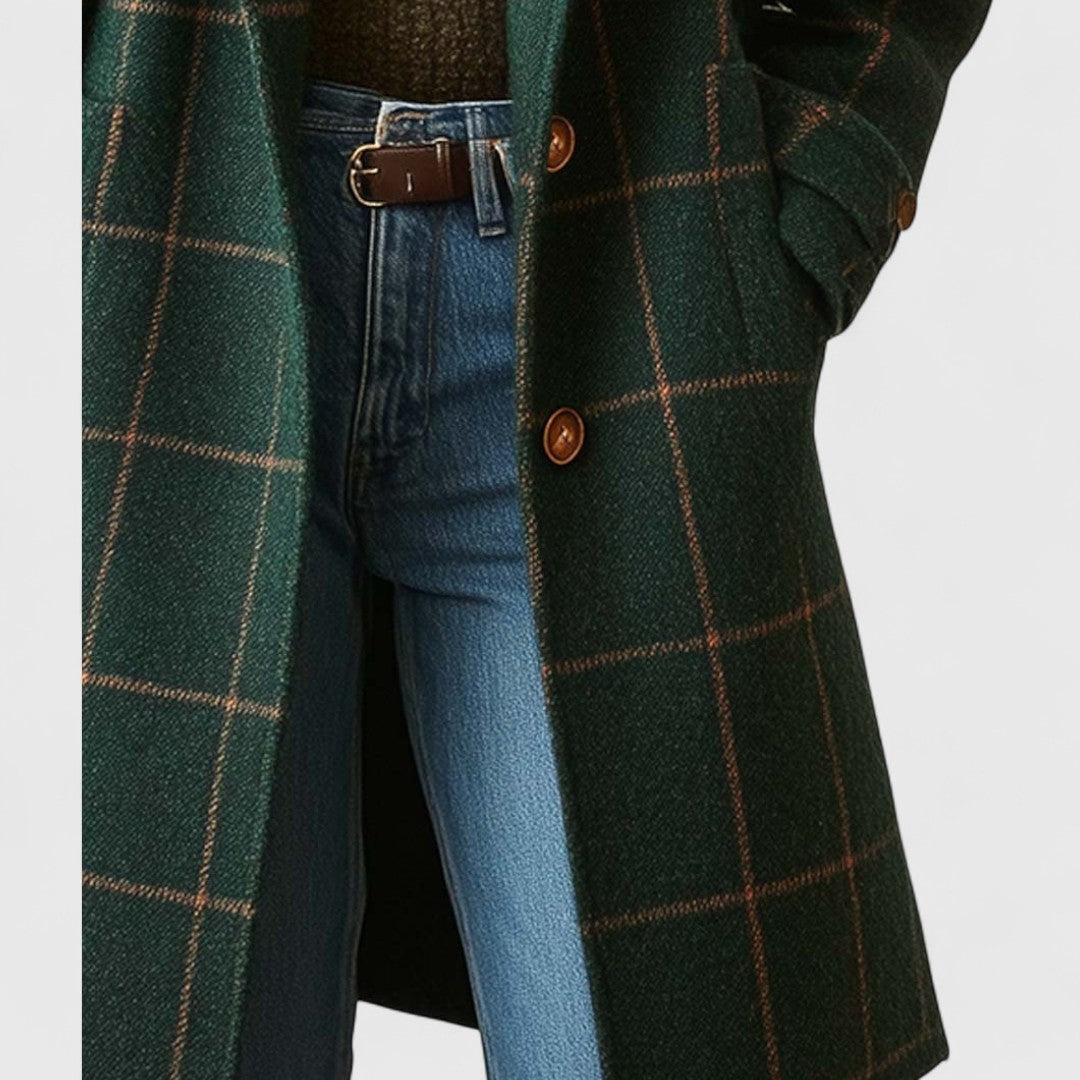 Mailey – Refined Plaid Coat for Everyday Elegance