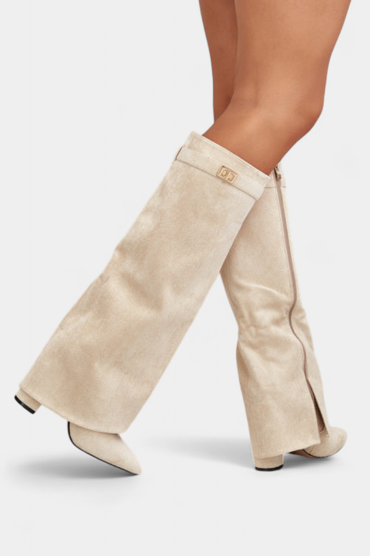 Raya Knee-High Boots with Block Heel