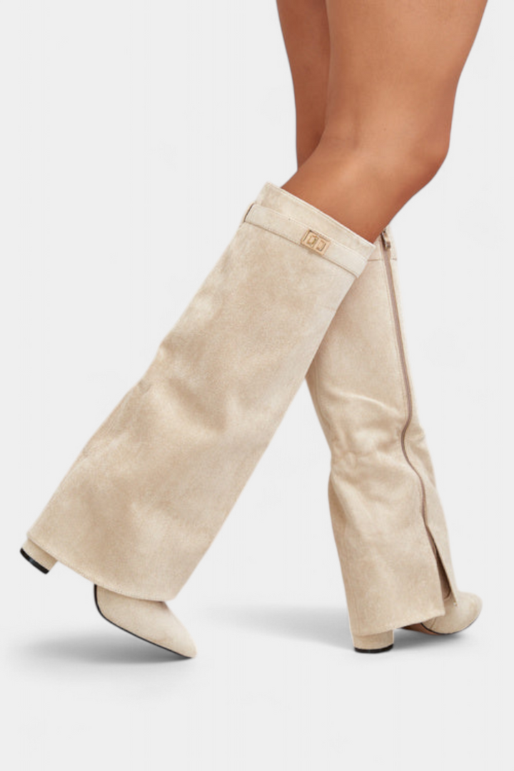 Raya Knee-High Boots with Block Heel