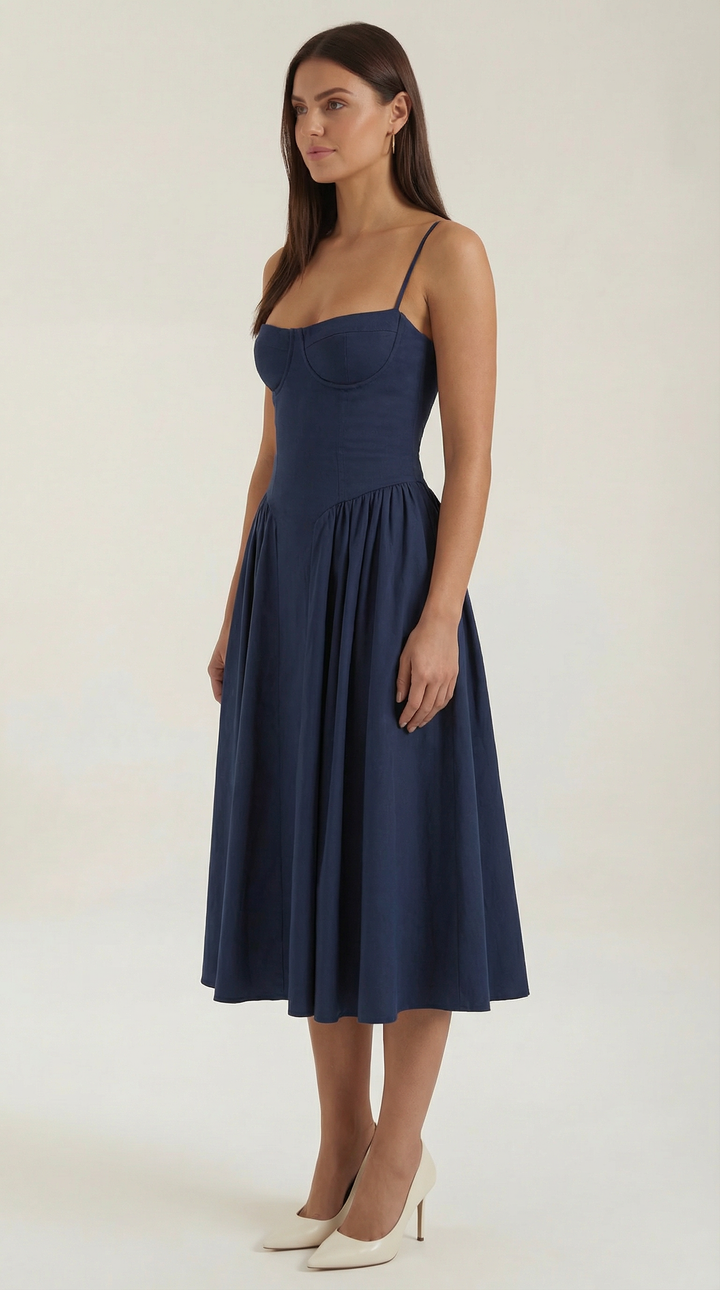 Patrice – Corset Midi Floral Dress