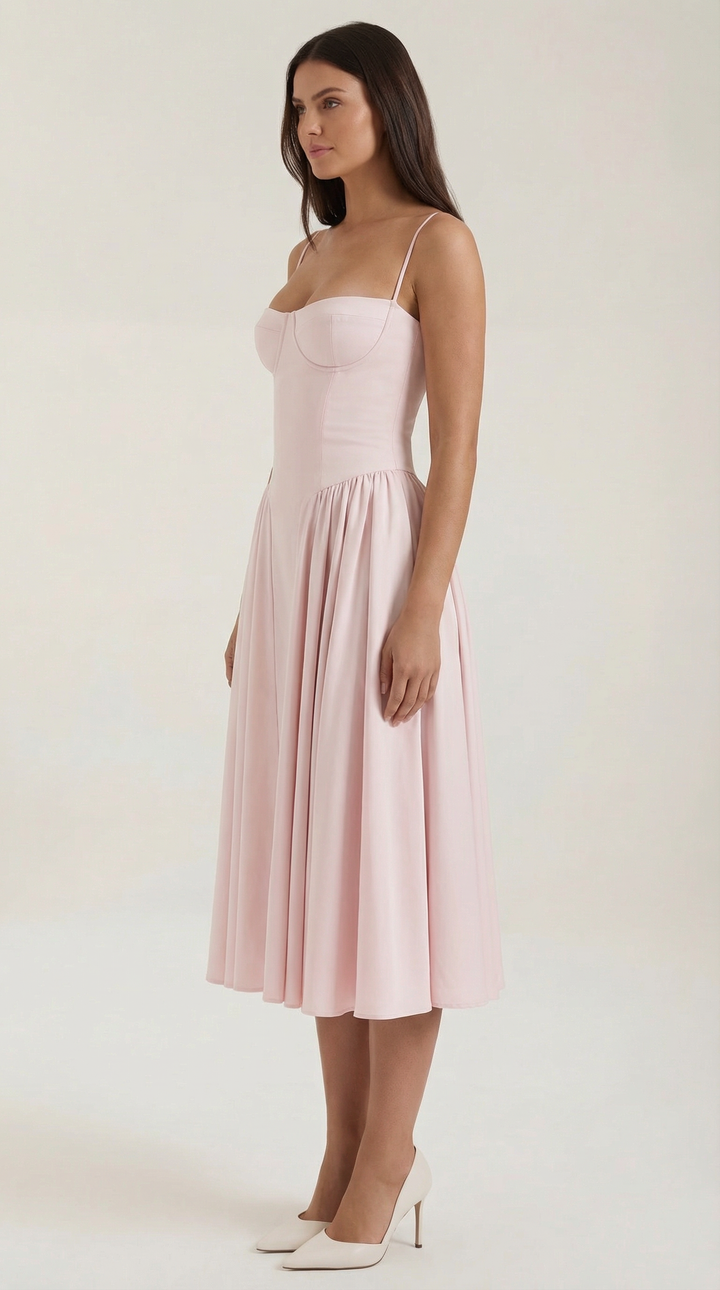 Patrice – Corset Midi Floral Dress