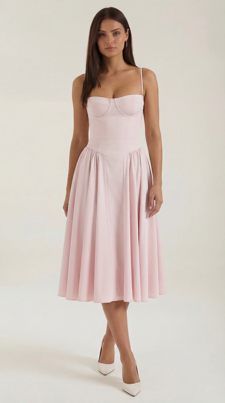Patrice – Corset Midi Floral Dress