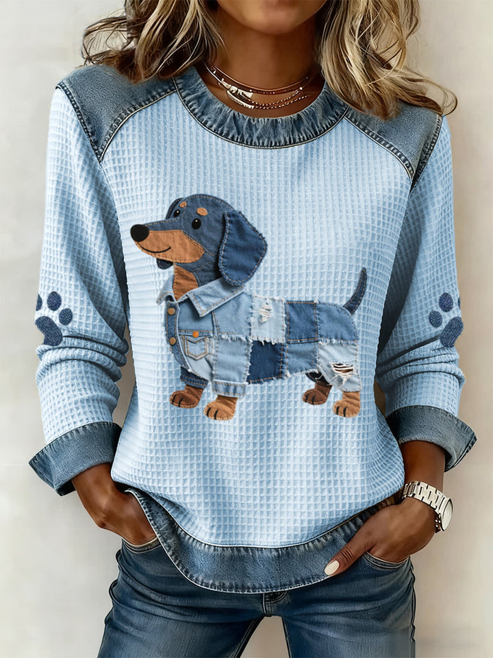 Asha - Patchwork Denim Long-Sleeve