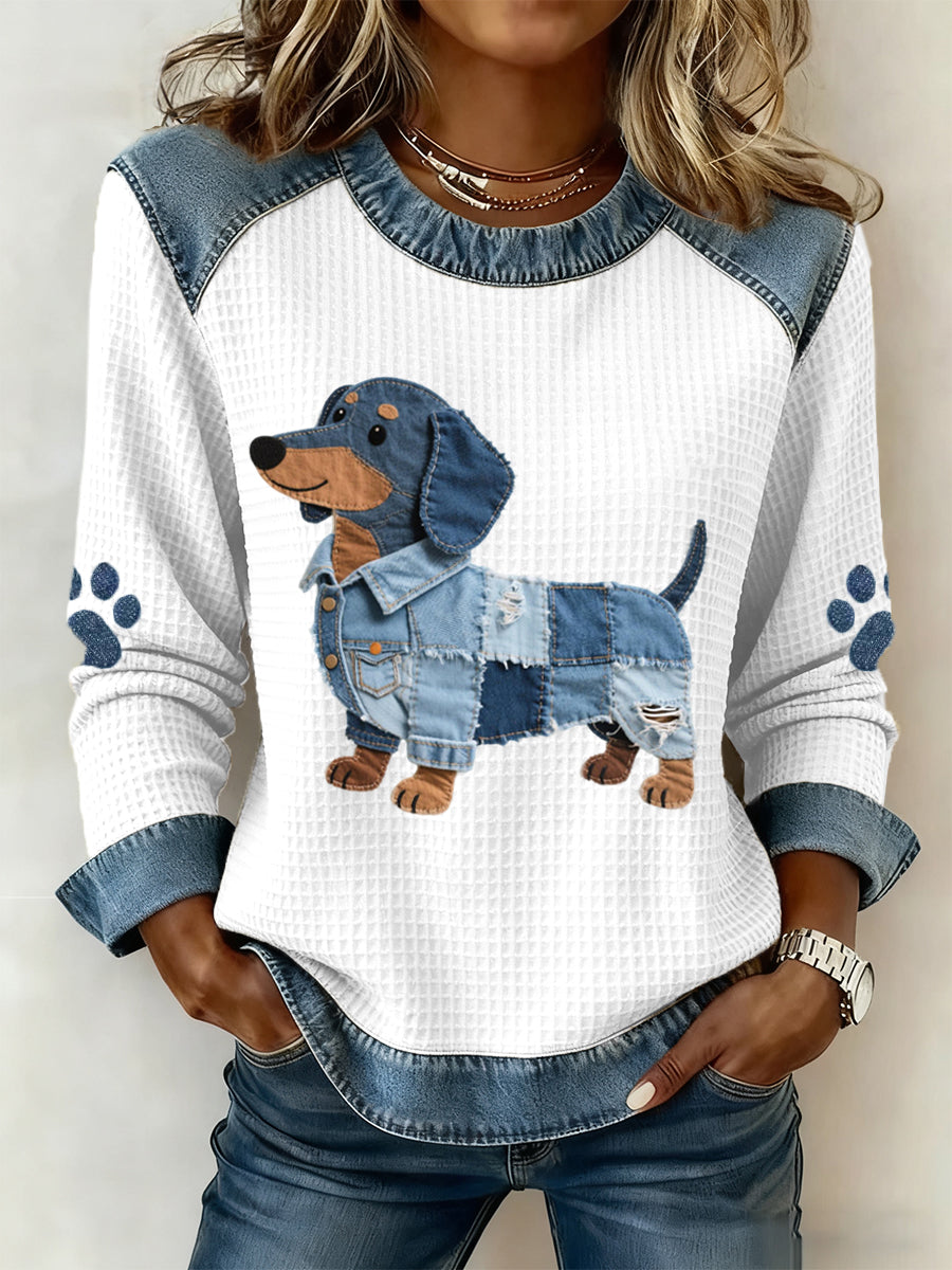Asha - Patchwork Denim Long-Sleeve