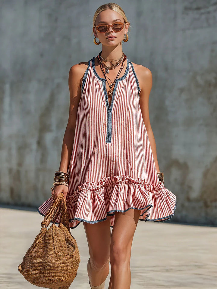 Sammy - Sleeveless Striped Mini Dress