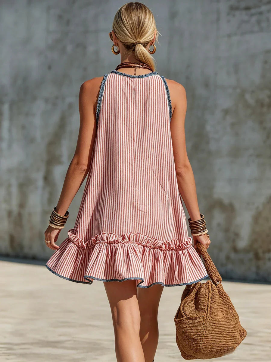 Sammy - Sleeveless Striped Mini Dress