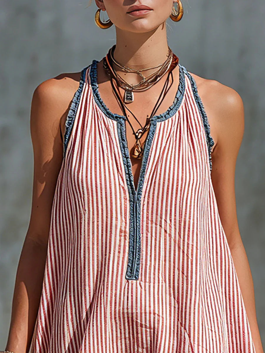 Sammy - Sleeveless Striped Mini Dress