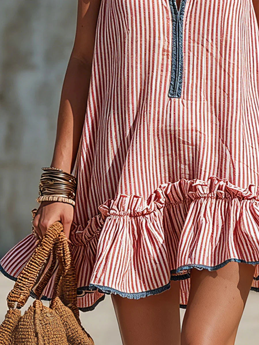 Sammy - Sleeveless Striped Mini Dress
