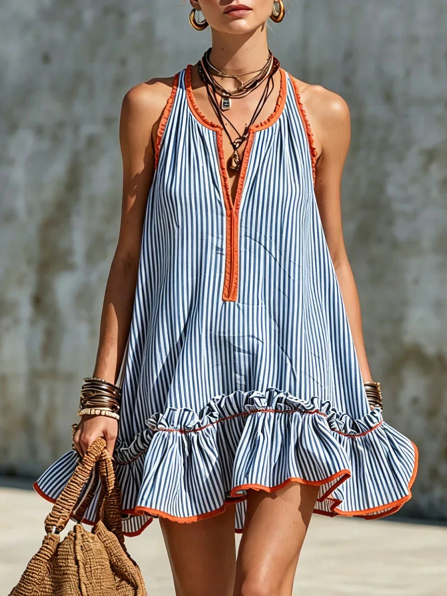Sammy - Sleeveless Striped Mini Dress