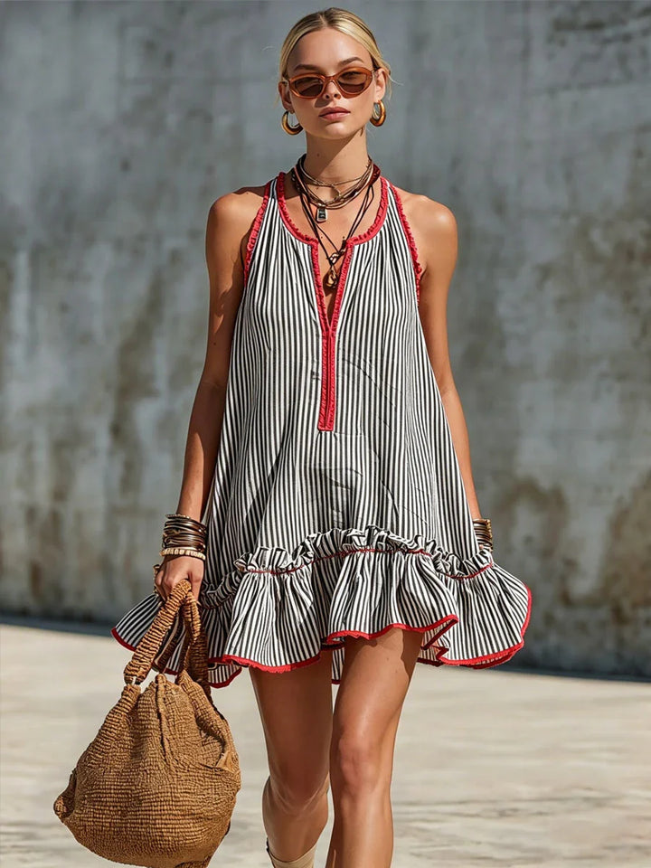 Sammy - Sleeveless Striped Mini Dress