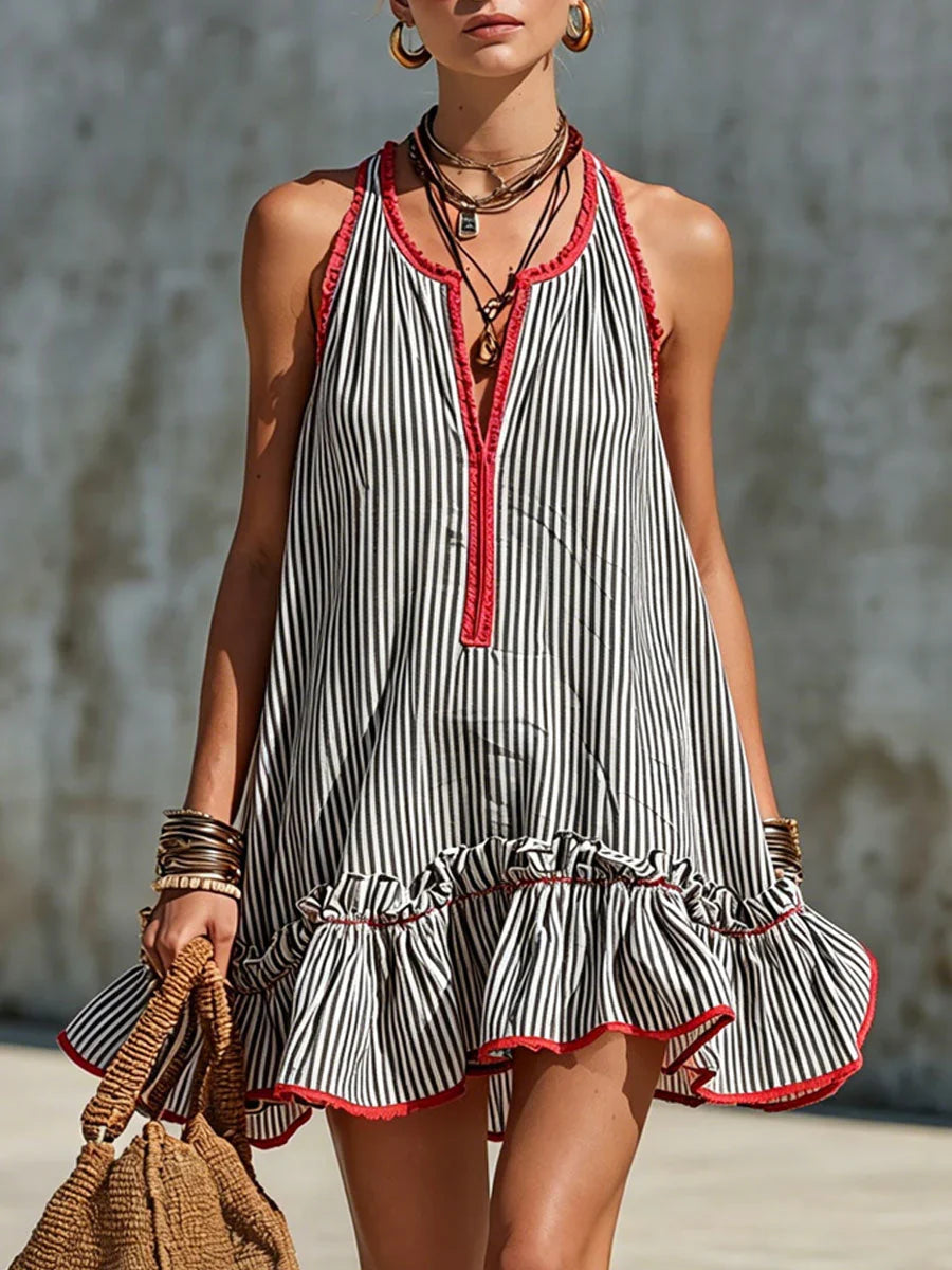Sammy - Sleeveless Striped Mini Dress
