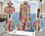 Herra – Watercolor Floral Midi Dress