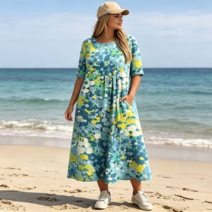 Herra – Watercolor Floral Midi Dress