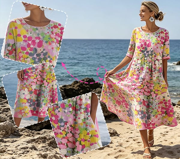 Herra – Watercolor Floral Midi Dress