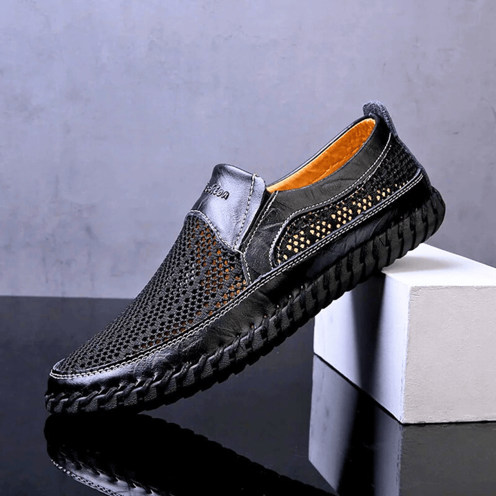 Zanjo - Breathable Leather Slip-On Casual Shoes