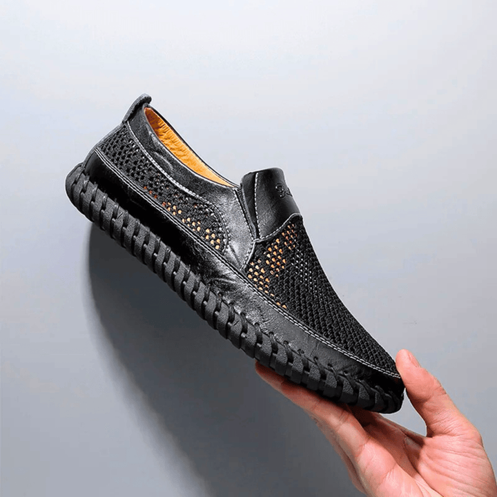 Zanjo - Breathable Leather Slip-On Casual Shoes