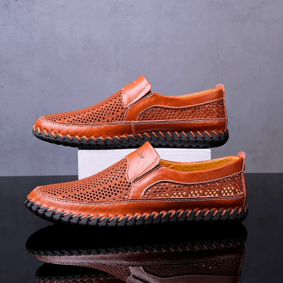 Zanjo - Breathable Leather Slip-On Casual Shoes