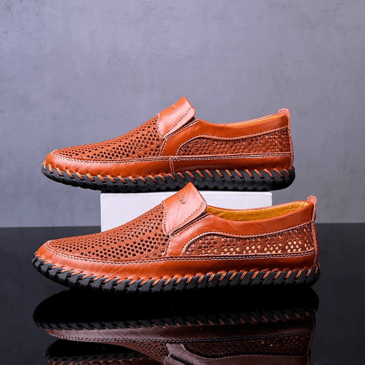Zanjo - Breathable Leather Slip-On Casual Shoes