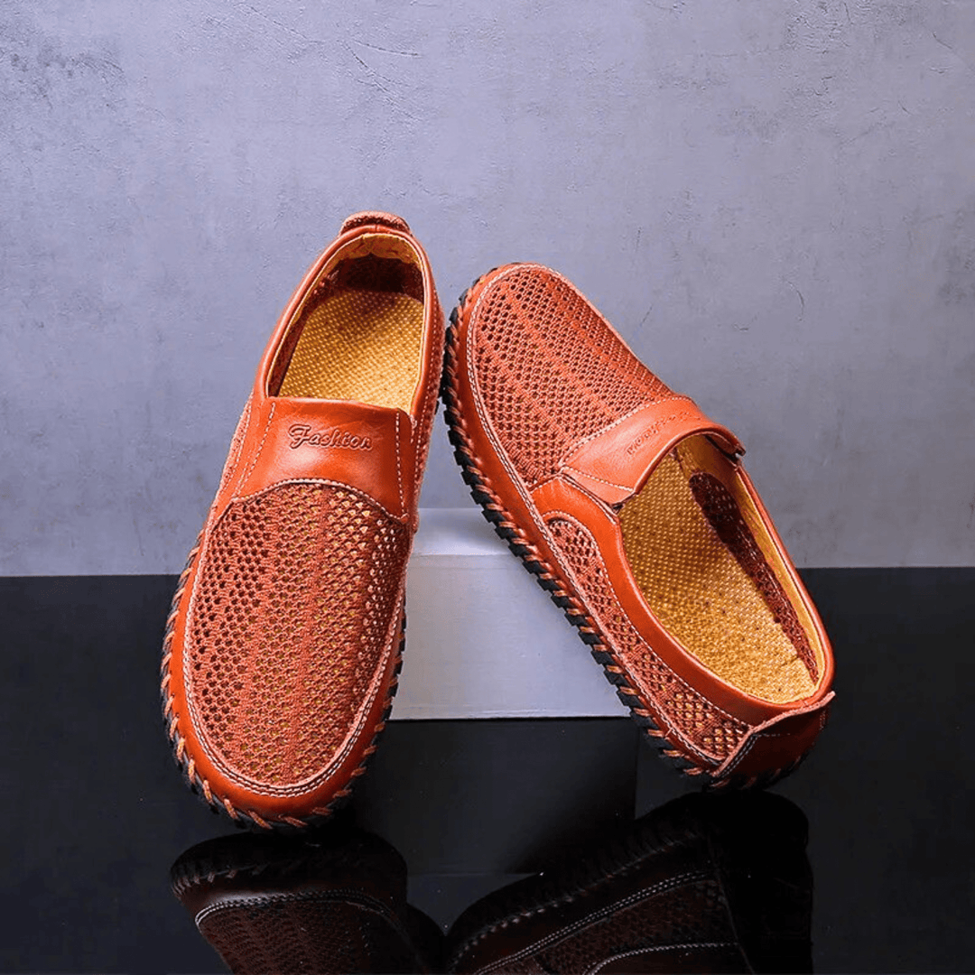 Zanjo - Breathable Leather Slip-On Casual Shoes