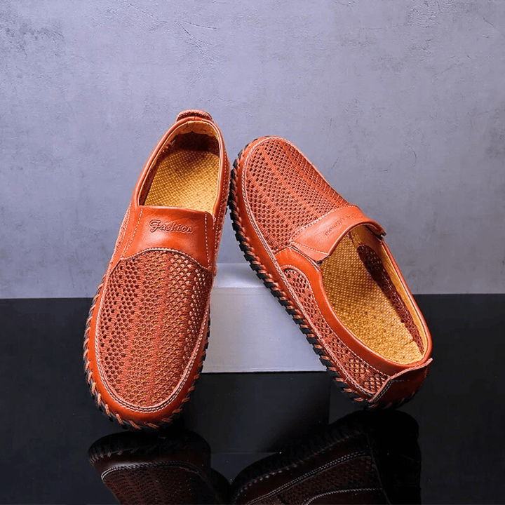 Zanjo - Breathable Leather Slip-On Casual Shoes