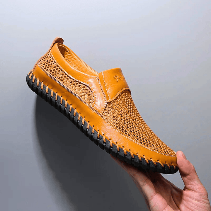 Zanjo - Breathable Leather Slip-On Casual Shoes