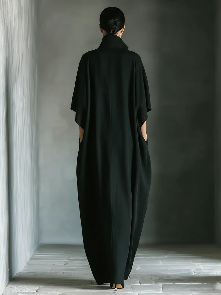 Khaye - Black Maxi Dress With Kimono Sleeves